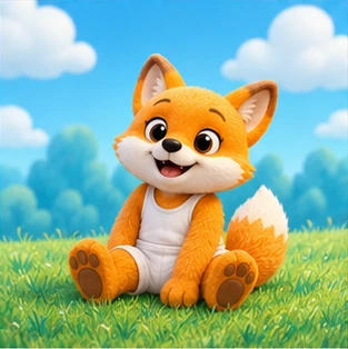 Fox character sticker